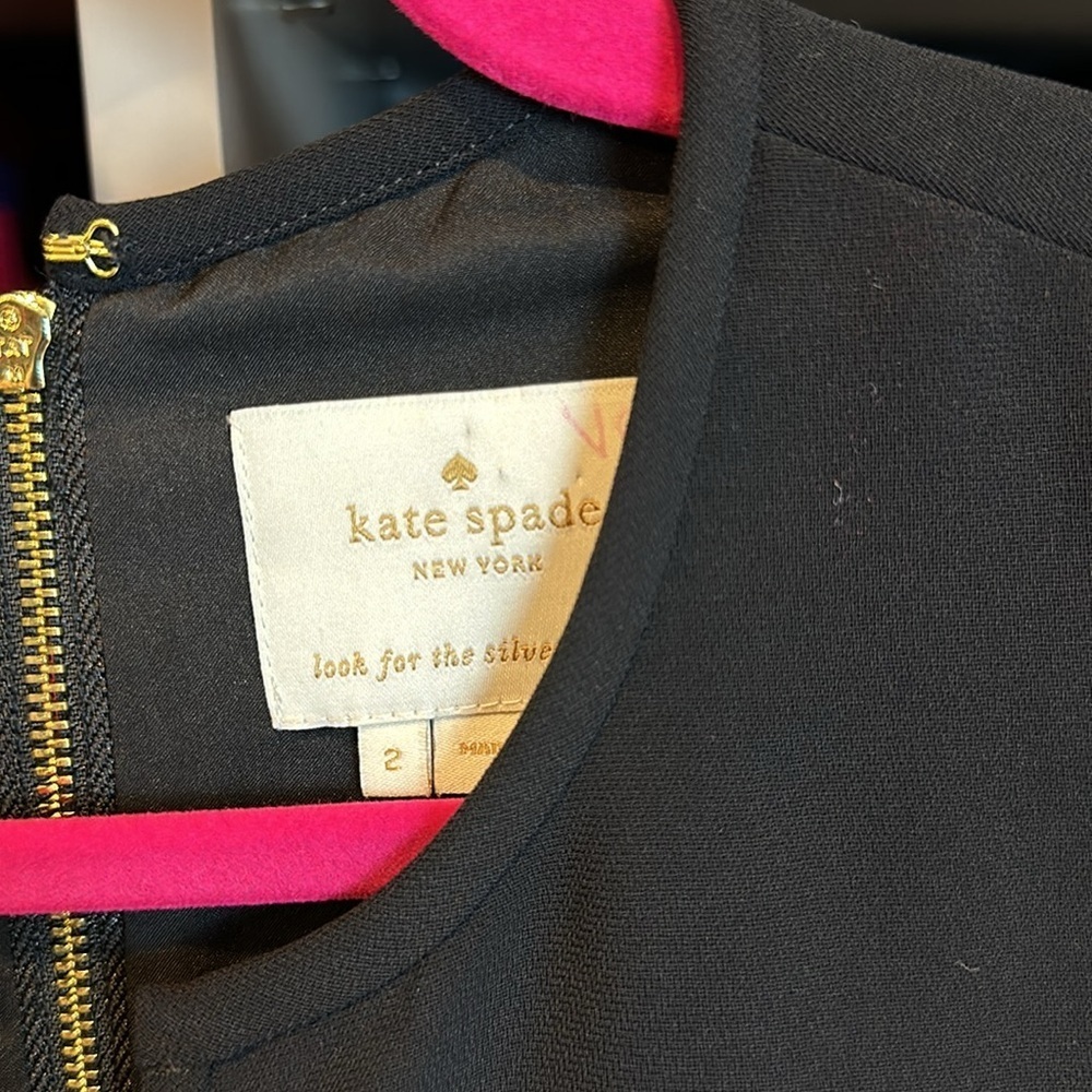 Kate Spade black bows sleeveless a line dress size 2 - Picture 3 of 4